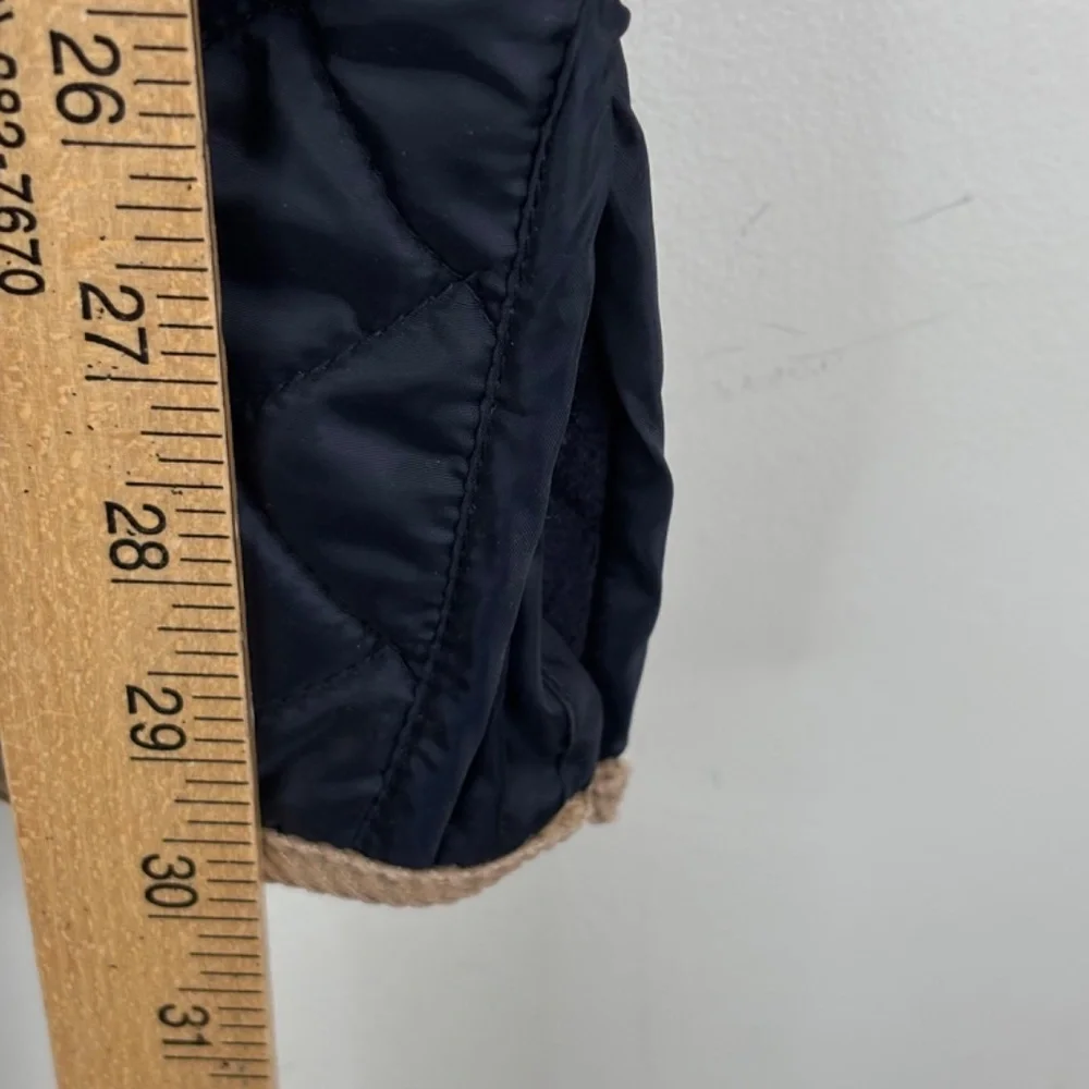 Ralph Lauren Quilted Barn Coat Girls M Navy Corduroy Collar Snap Equestrian READ